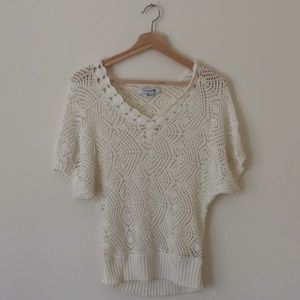 Forever 21 size S lace mesh knit short sleeve tee